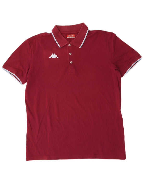 Męska koszulka polo Kappa XL, bordowa, bawełniana