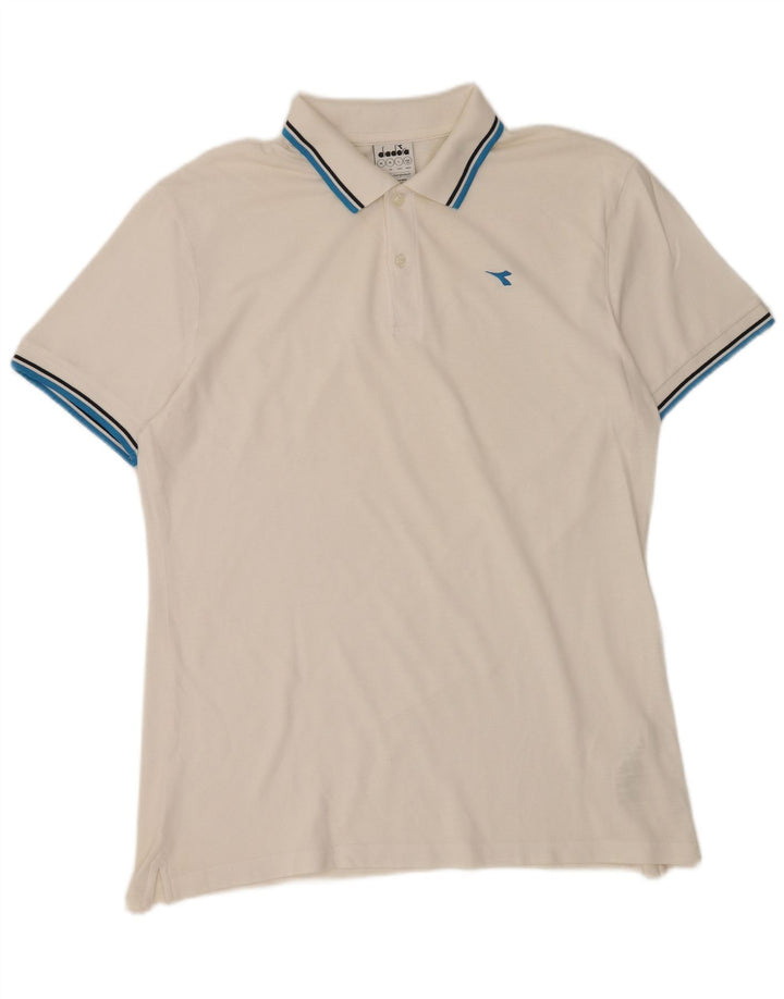 Męska koszulka polo Diadora XL, biała, bawełniana