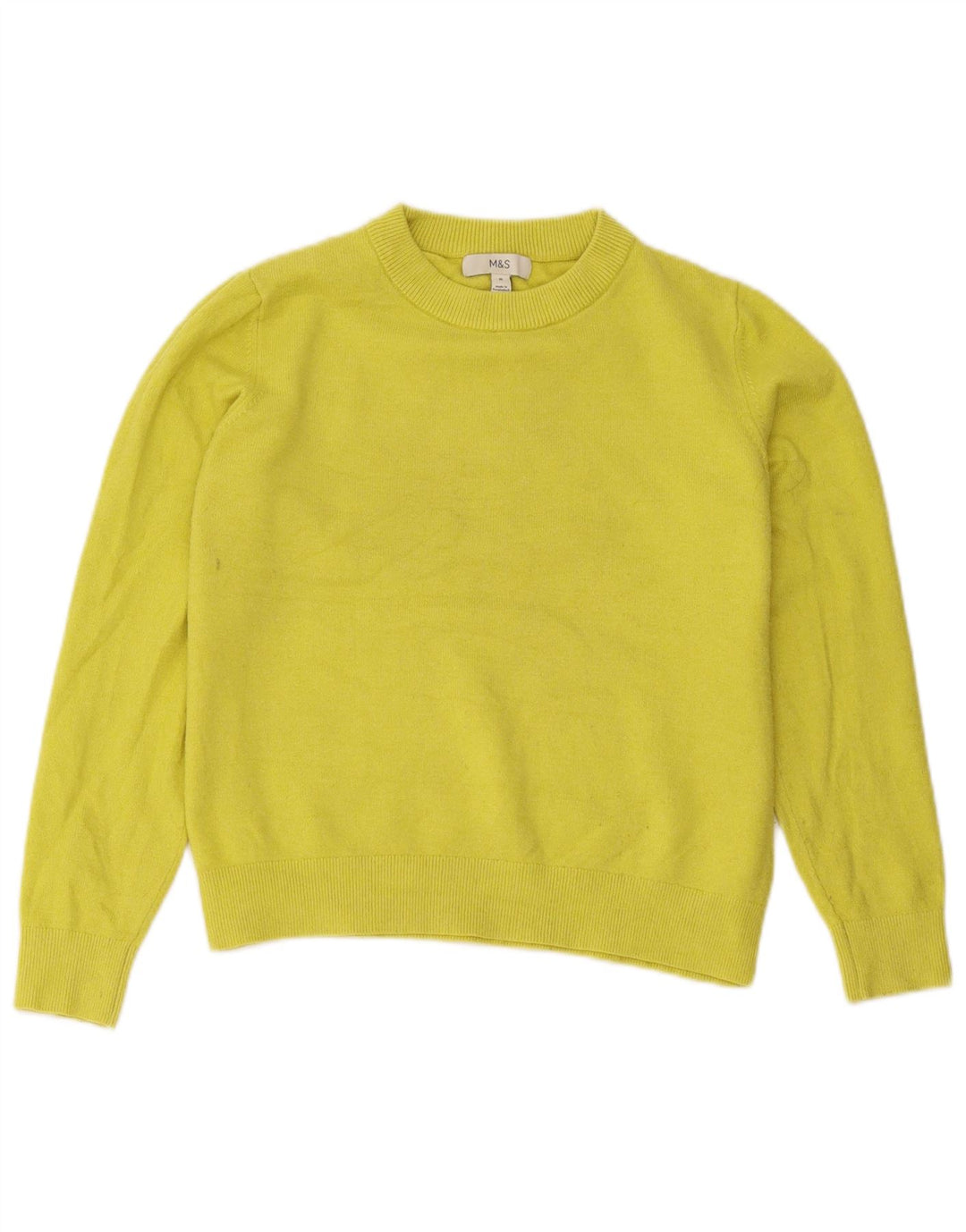 Sweter damski Marks & Spencer z okrągłym dekoltem, UK 14, średni żółty