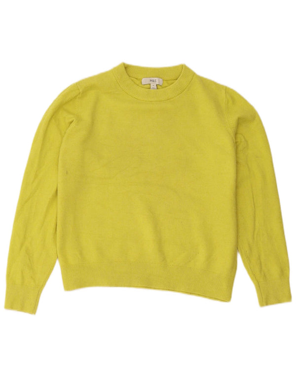 Sweter damski Marks & Spencer z okrągłym dekoltem, UK 14, średni żółty