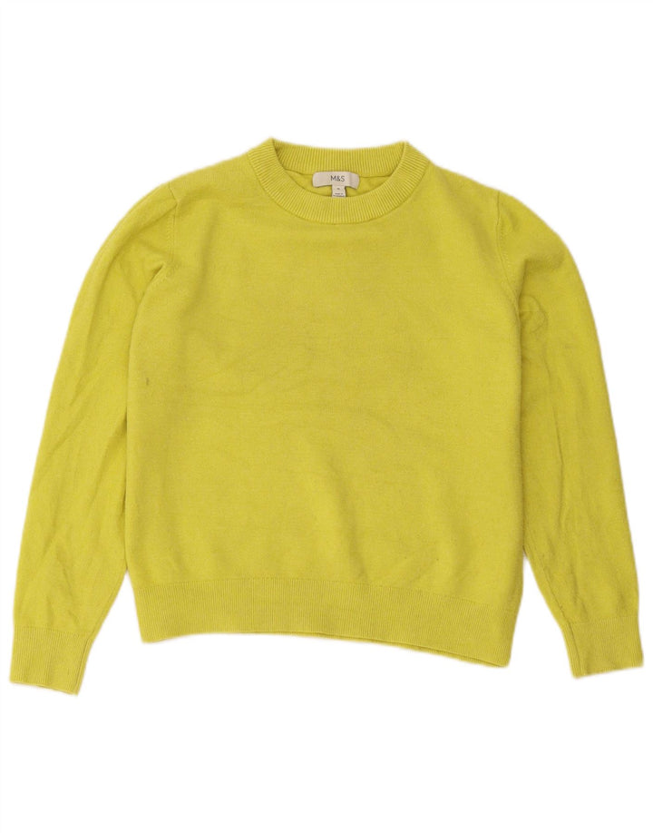 Sweter damski Marks & Spencer z okrągłym dekoltem, UK 14, średni żółty