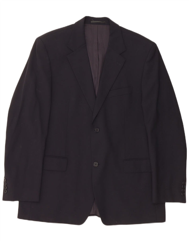 Męska marynarka zapinana na 2 guziki Hugo Boss EU 54 2XL Granatowa, dziewicza wełna