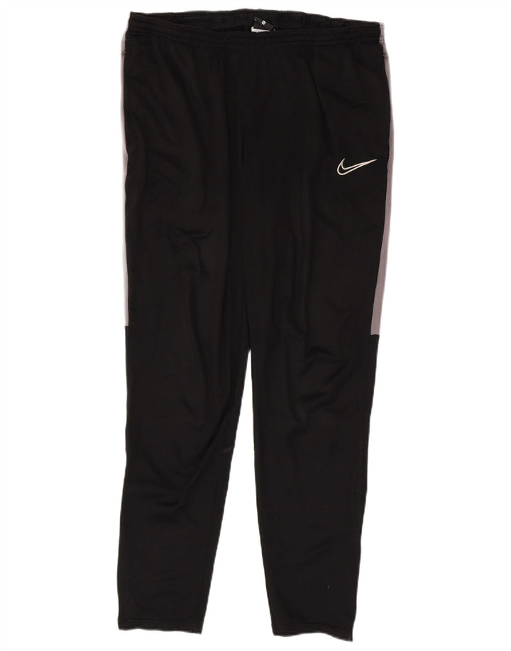 Męskie spodnie dresowe Nike Dri Fit XL, czarny poliester z blokami kolorów