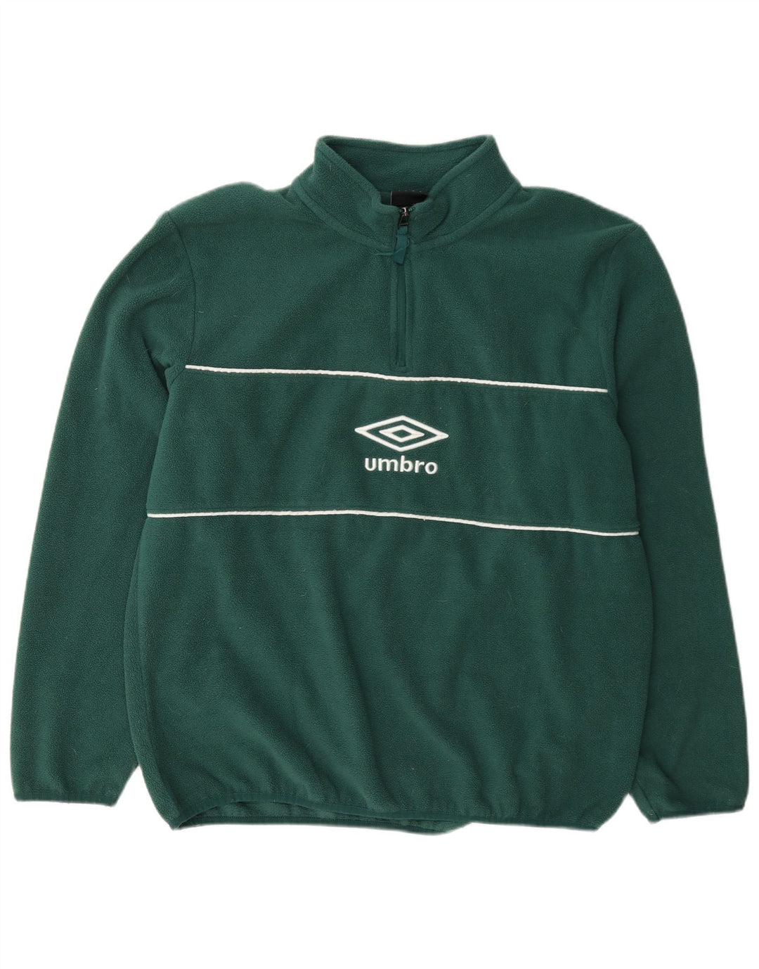 Męski sweter polarowy Umbro z graficznym zamkiem błyskawicznym, duży, zielony poliester