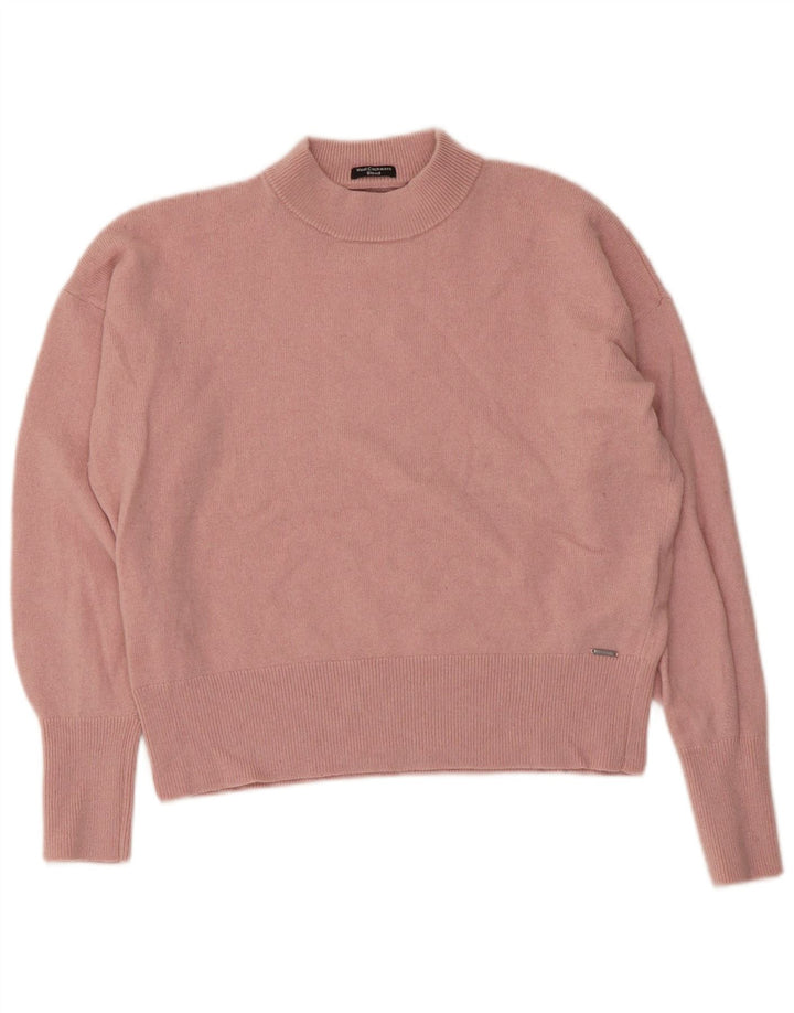 Damski sweter typu Crop Oversize Superdry z golfem, UK 8, mały, różowy