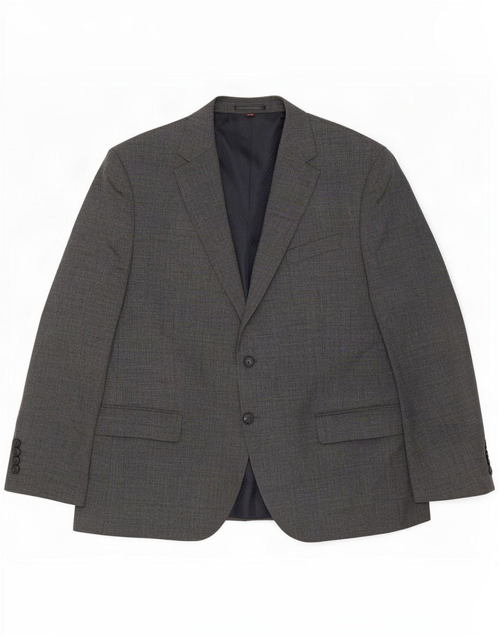 Marks & Spencer Męska marynarka zapinana na 2 guziki, rozmiar 44, 2XL, szara, nowa wełna