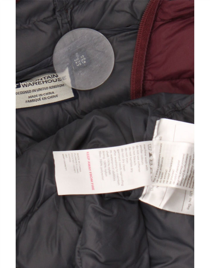 Damska ocieplana kurtka z kapturem Mountain Warehouse UK 12, średni burgundowy nylon