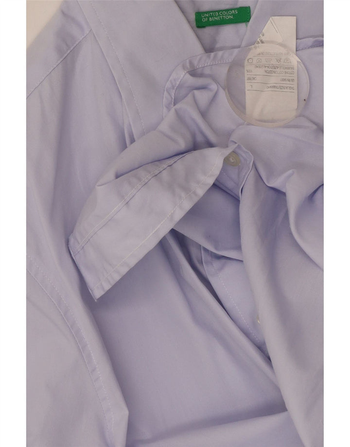 Koszula męska BENETTON, duża, fioletowa, bawełniana