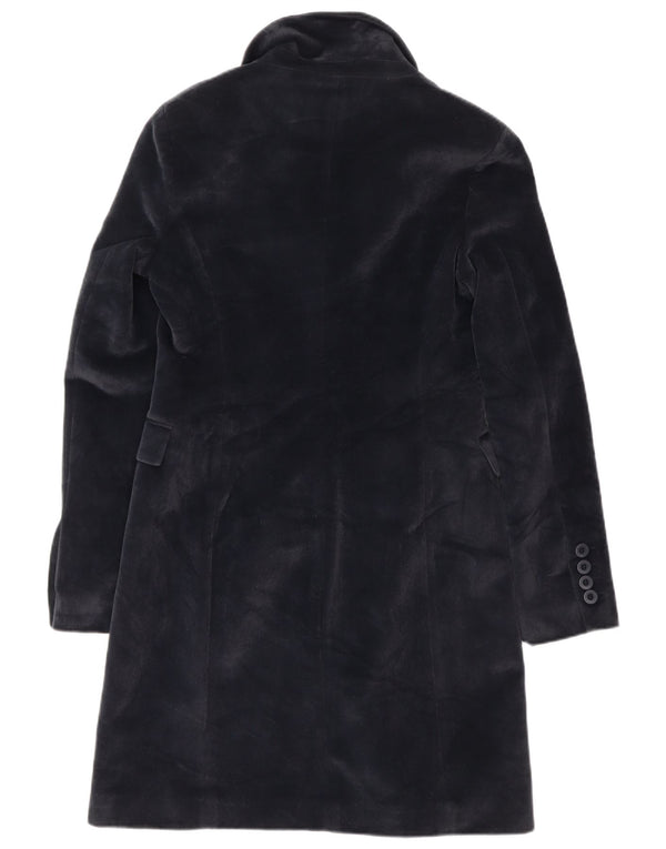 Płaszcz damski w stylu vintage UK 10, mały, granatowy, poliester