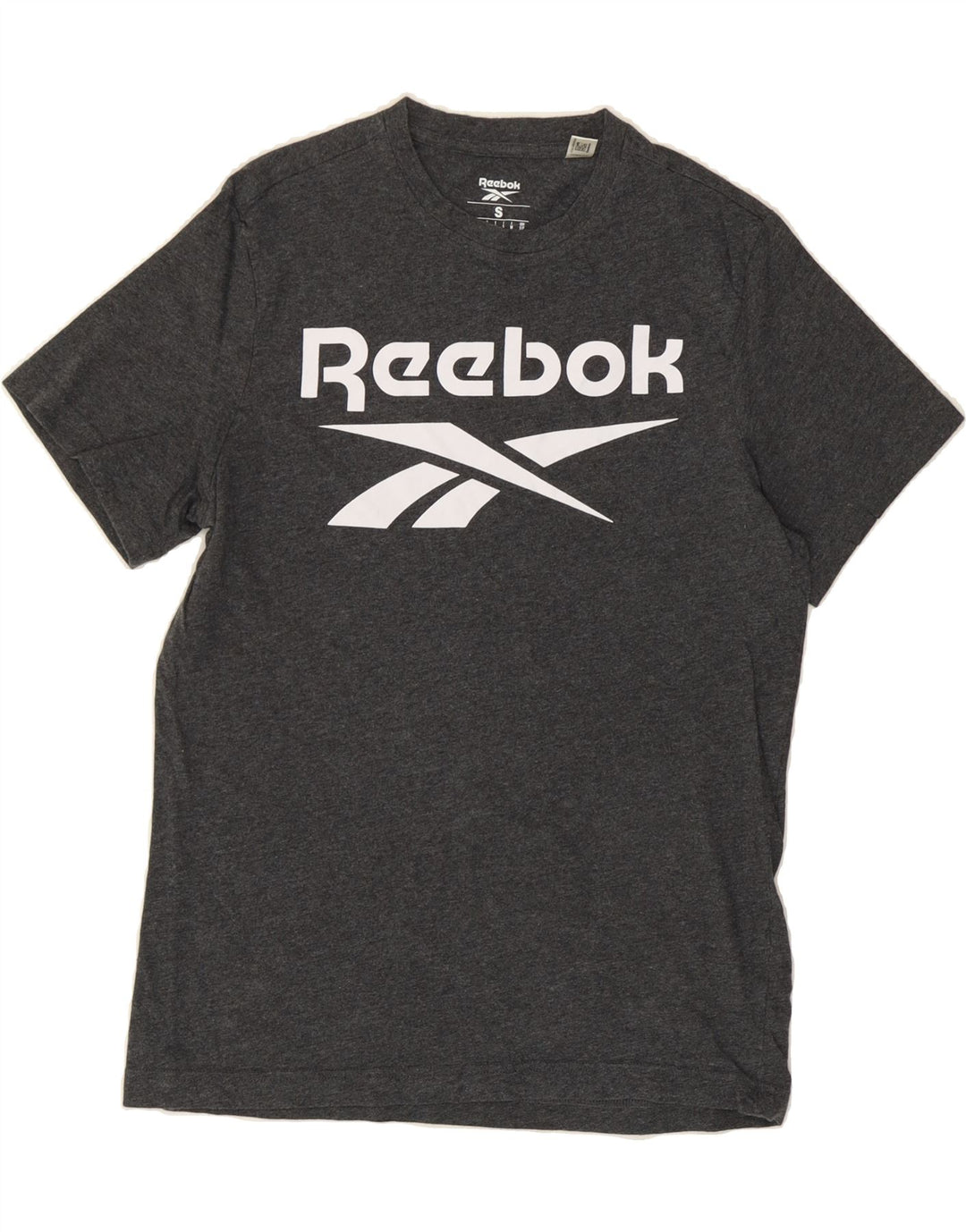REEBOK Mens Graphic T-Shirt Top Small Grey Cotton Vintage Reebok and Second-Hand Reebok from Messina Hembry 