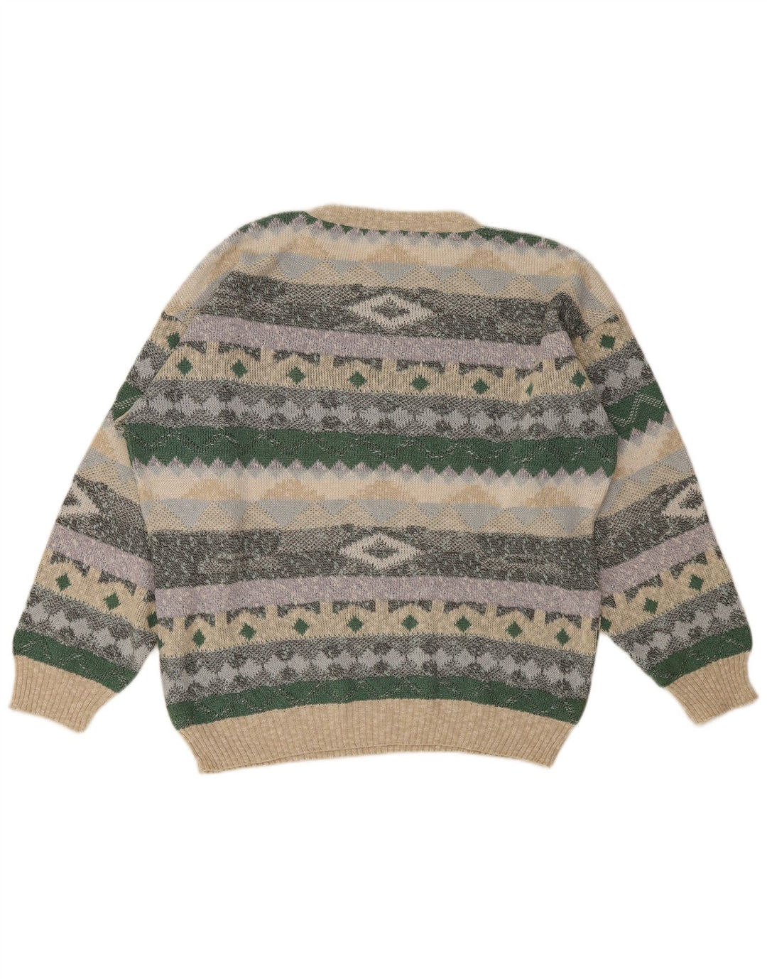 Sweter męski z okrągłym dekoltem w stylu vintage IT 48/50, średni, wielobarwny