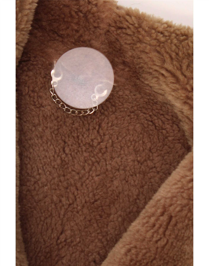 Vintage damska kurtka shearling UK 14 średni brąz