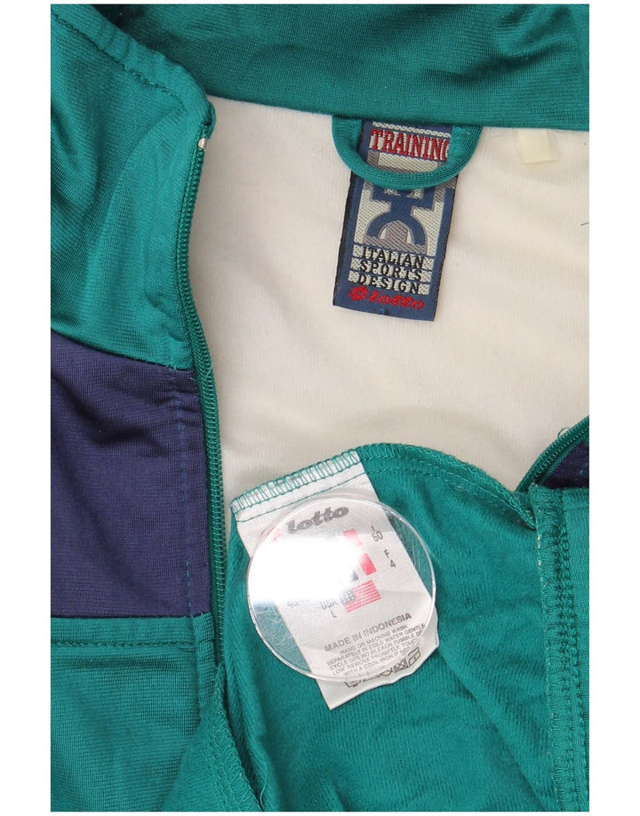 Kurtka męska dresowa LOTTO UK 40/42, duży turkusowy blok kolorów