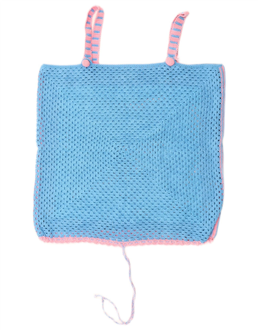 Damski top na szydełku VINTAGE UK 14, średni niebieski