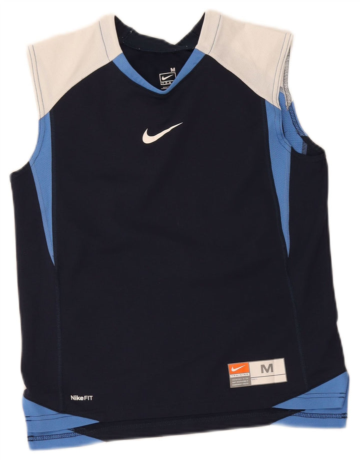 Chłopięca koszulka z kamizelką z grafiką Nike 10-11 lat, średni granatowy kolor, blok