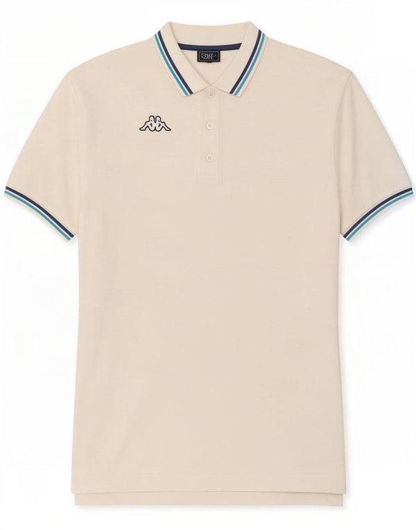 Męska koszulka polo Kappa 2XL z białej bawełny w paski