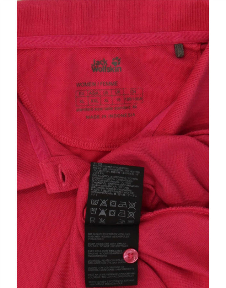 Damska koszulka polo Jack Wolfskin UK 18 XL, różowa, poliester