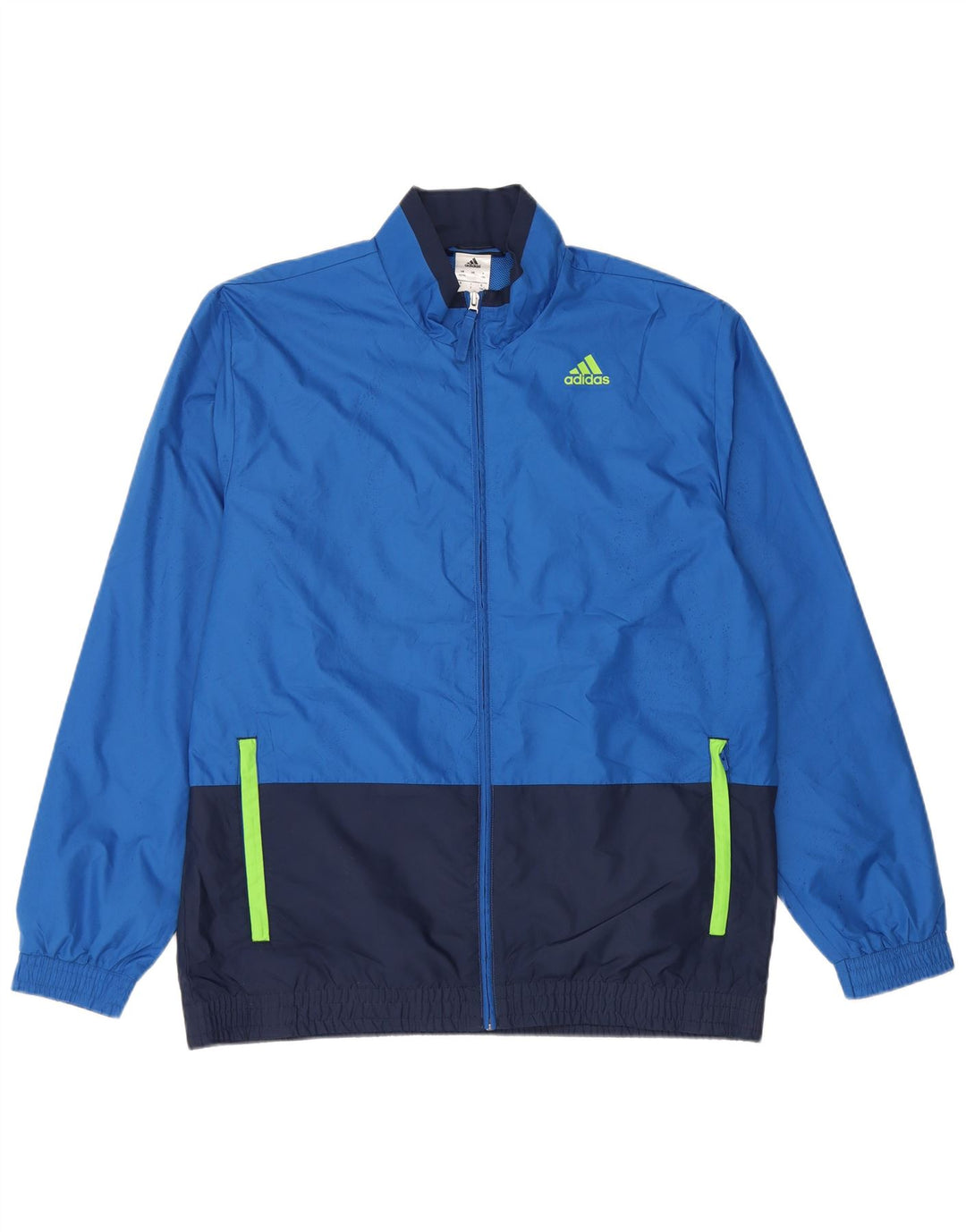 Adidas Męska bluza dresowa UK 42/44 Duży niebieski poliester z blokami kolorów