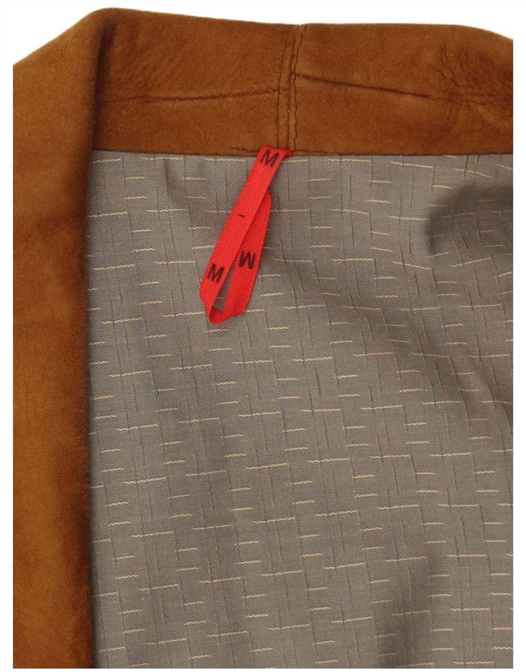 Vintage damska zamszowa kurtka oversize UK 14 ze średniej brązowej skóry