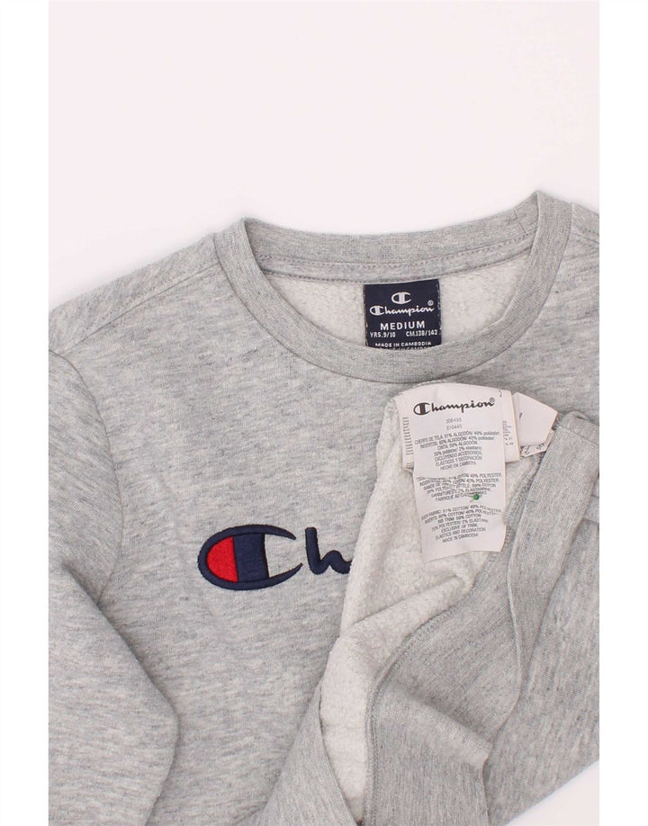 Chłopięcy sweter z grafiką Champion, 9-10 lat, średni szary, nakrapiany