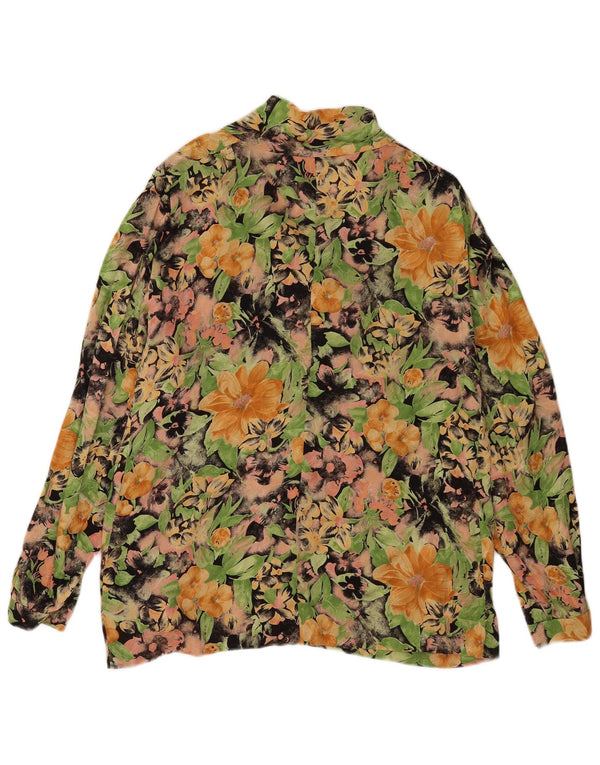 Bluzka damska w stylu vintage, wiązana z przodu, UK 16, duża, wielobarwna w kwiaty