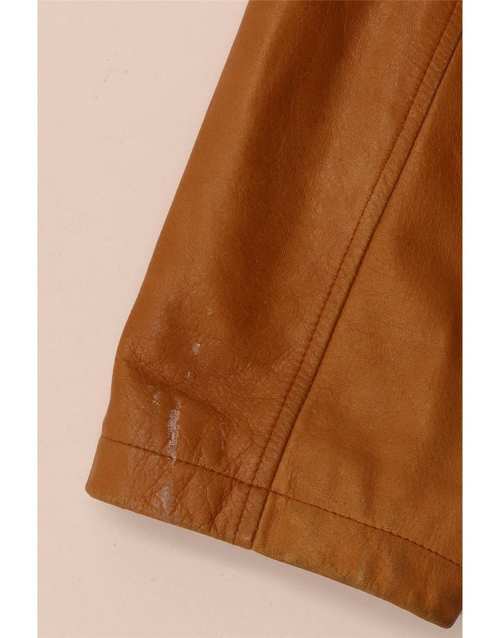 Męska kurtka skórzana Steve Madden UK 42 XL, beżowa skóra