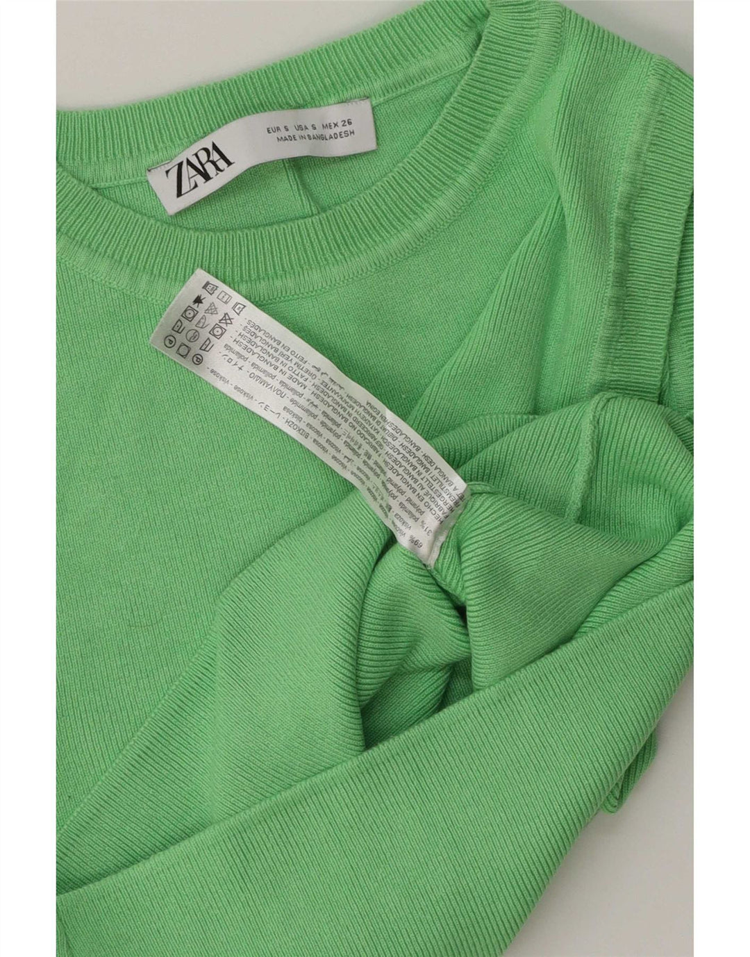 Damski krótki kamizelka Zara UK 10 Small, zielona wiskoza