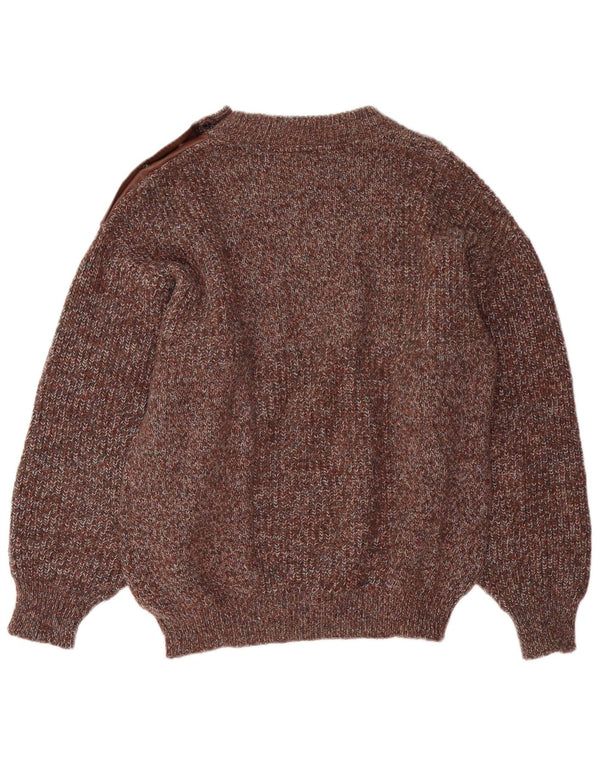 Vintage Womens Boat Neck Jumper Sweater UK 18 XL Brown Flecked