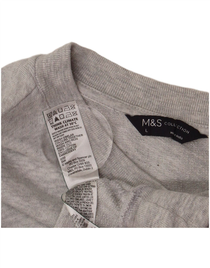 Marks & Spencer Damska bluza oversize z grafiką, UK 16, duża, szara