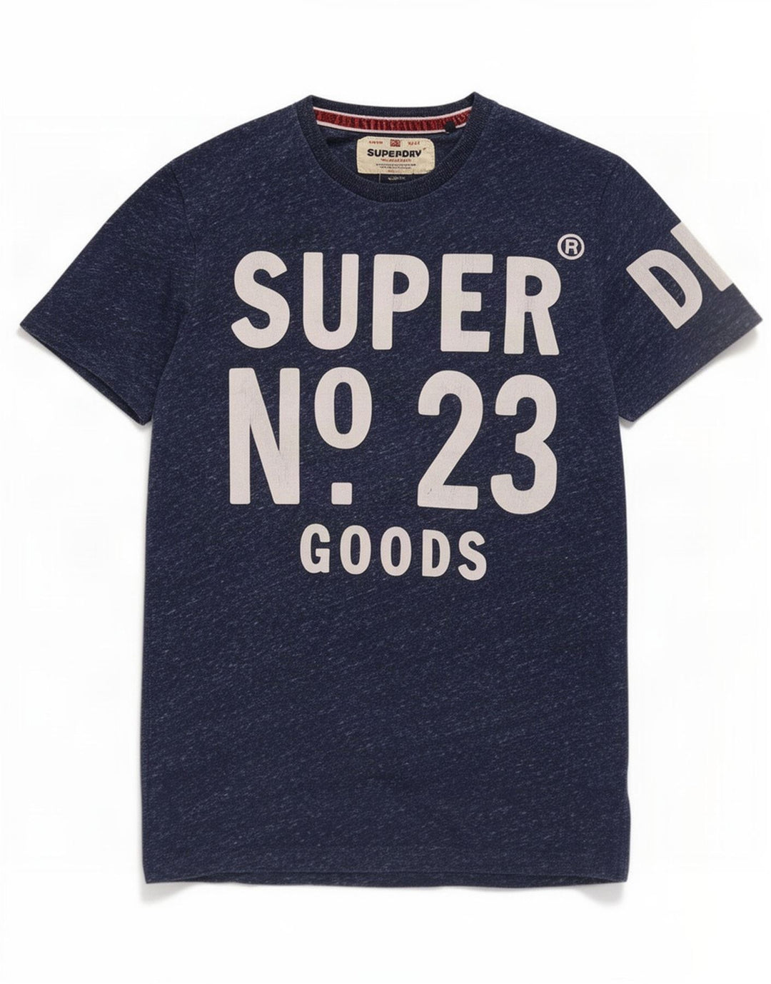 Męski T-shirt z grafiką Superdry, mały, granatowy, nakrapiany poliester