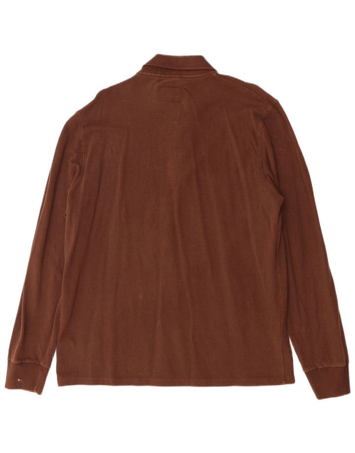 Męska koszulka polo z długim rękawem Woolrich, 2XL, brązowa bawełna