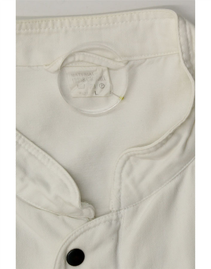 Kurtka męska Utility Vintage UK 40, duża, biała, bawełniana