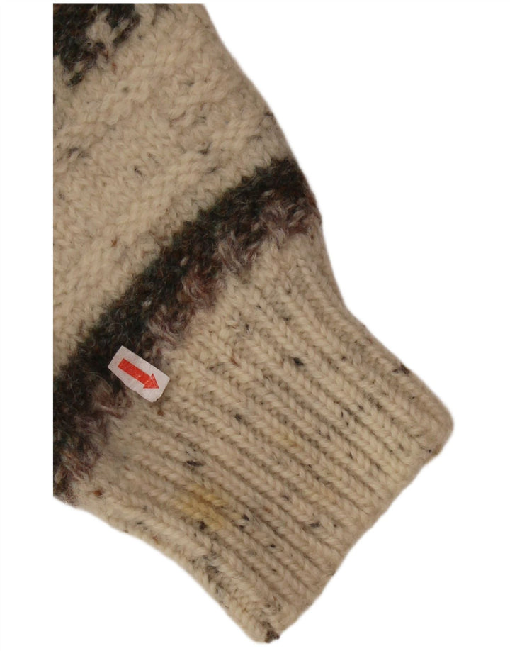 SERGIO TACCHINI Sweter damski z okrągłym dekoltem UK 16, duże beżowe paski