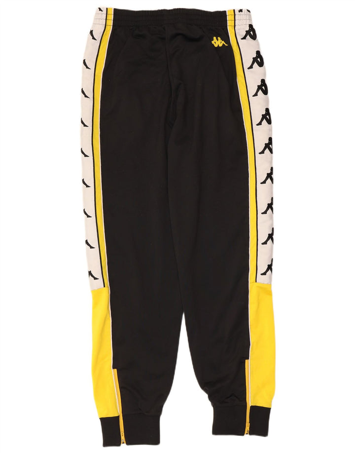 Męskie spodnie dresowe Kappa Joggery Duży czarny poliester z blokami kolorów