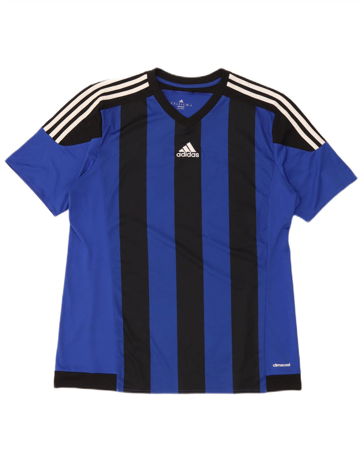 Adidas Męska koszulka Climacool Graphic Top XL Niebieski poliester z blokami kolorów