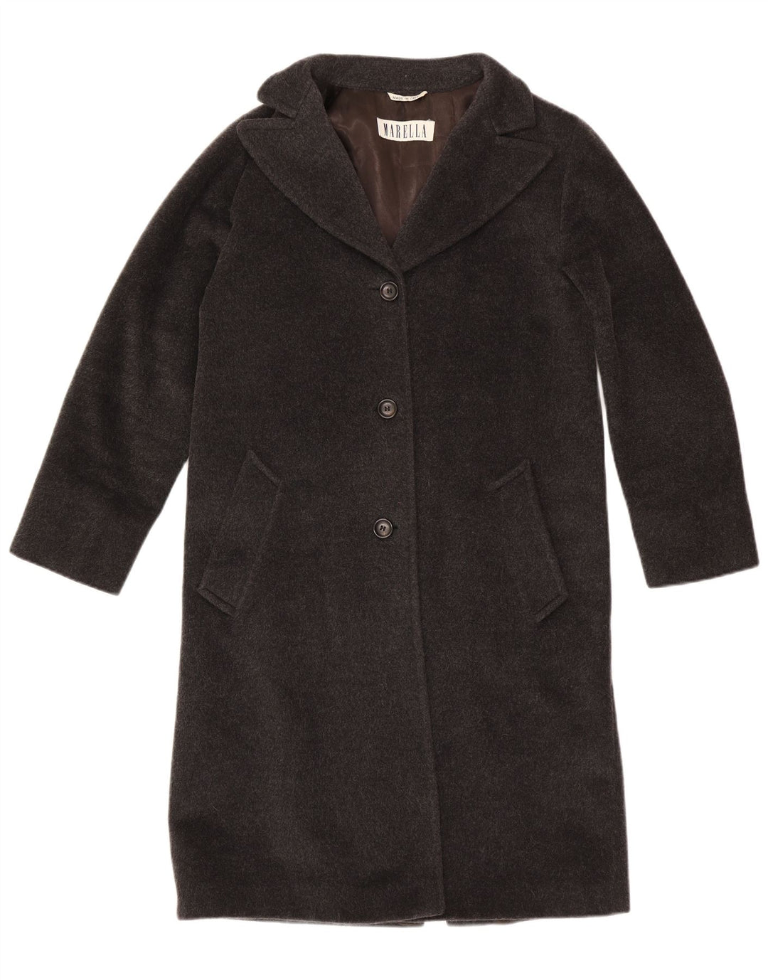 Marella Damski płaszcz oversize UK 8 Small, szara wełna
