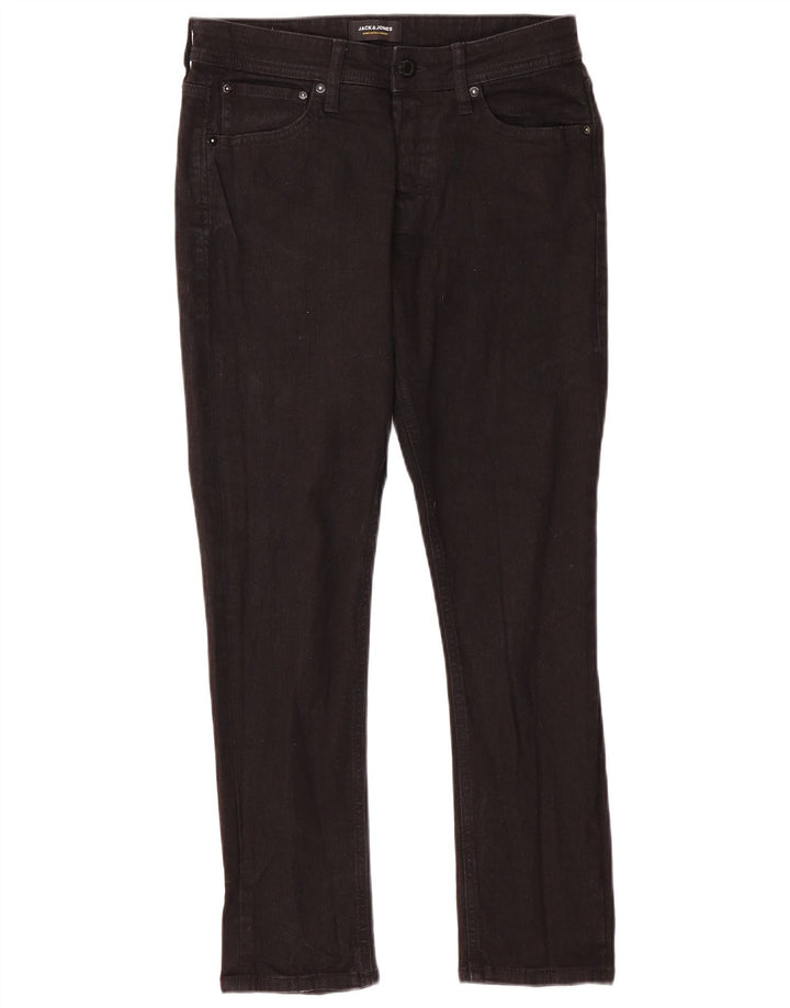 Męskie jeansy typu slim Jack & Jones W32 L30, czarne, bawełniane