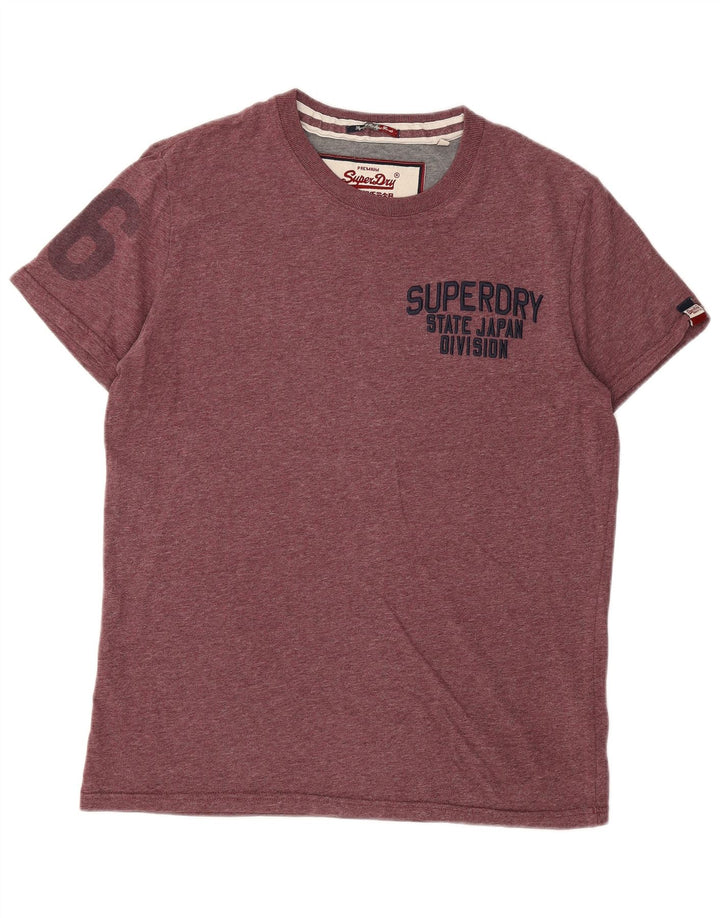 Męski T-shirt Superdry z grafiką, XL, bordowa, bawełniana