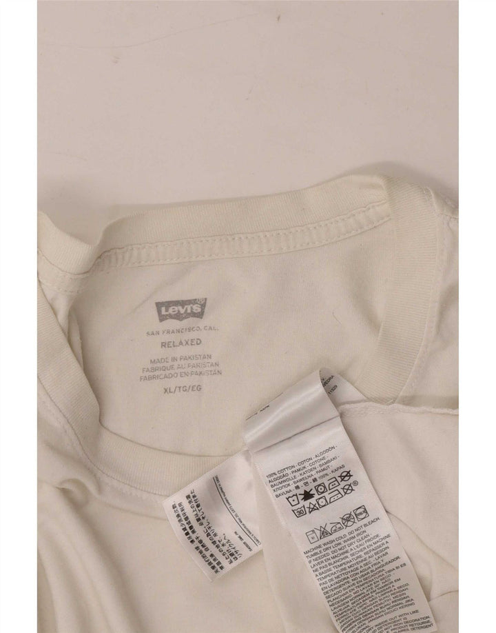Męska koszulka z grafiką Levi's, góra XL, biała bawełna