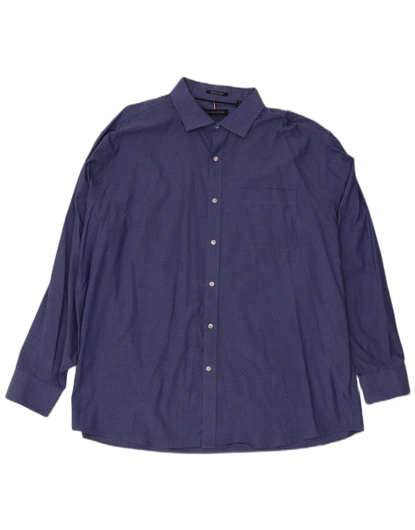 Koszula męska Tommy Hilfiger o regularnym kroju, rozmiar 18 1/2 2XL, niebieska bawełna w cętki