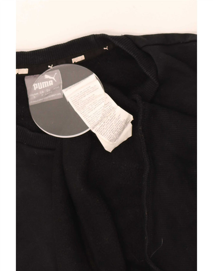 Męska bluza z grafiką Puma, mała, czarna, bawełniana