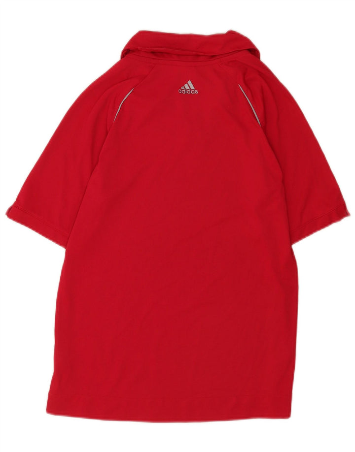 Damska koszulka polo Adidas UK 12 Średni Czerwony Poliester