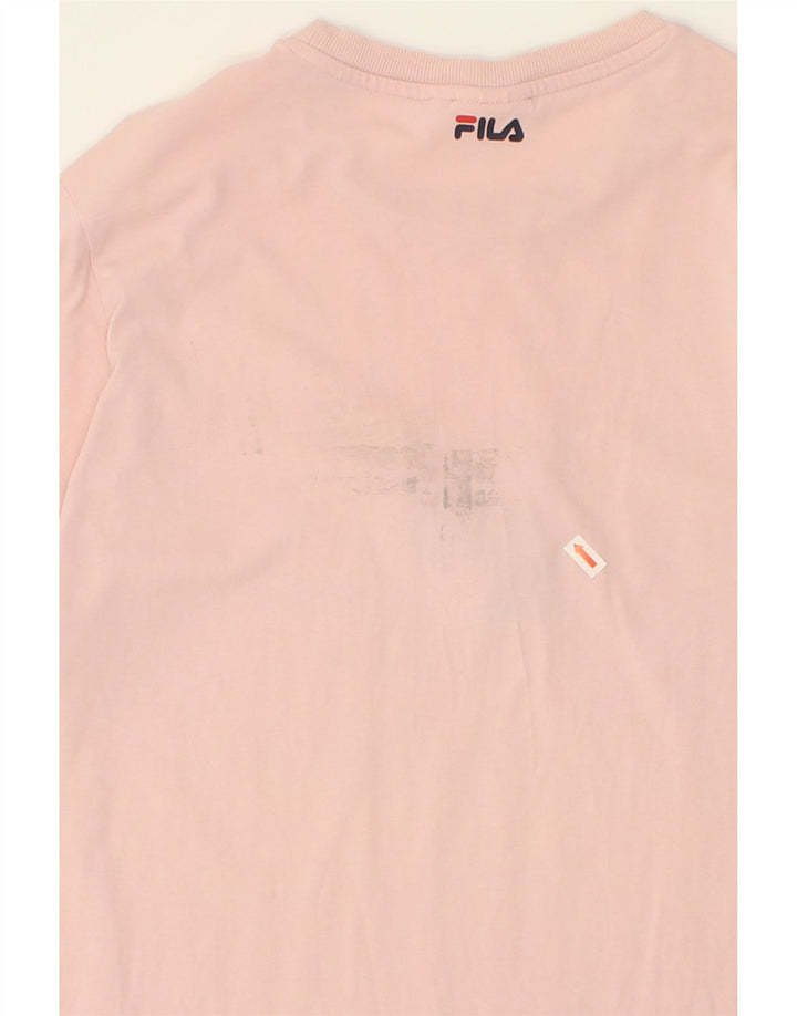 FILA Mens Graphic T-Shirt Top Small Pink Cotton Vintage Fila and Second-Hand Fila from Messina Hembry 