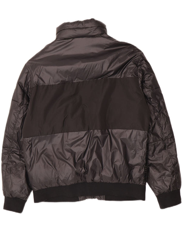 Męska wyściełana kurtka Dkny Graphic UK 38 Średni czarny nylon w blokach kolorystycznych