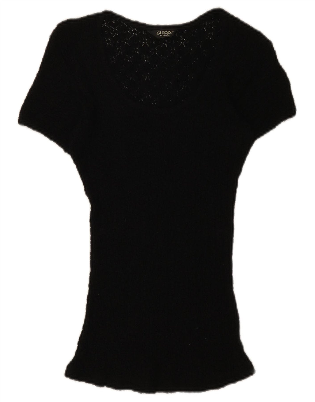Koronkowa bluzka damska Guess Top UK 12, średnia czarna w kwiaty