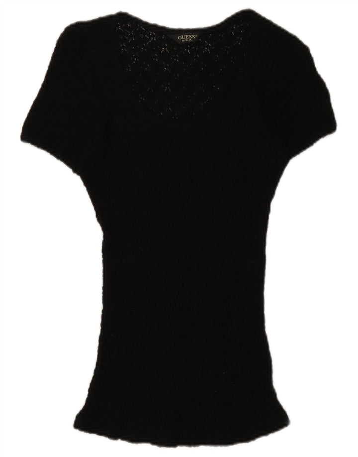 Koronkowa bluzka damska Guess Top UK 12, średnia czarna w kwiaty