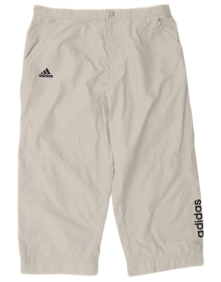 Męskie spodnie dresowe ADIDAS Graphic Capri, średnioszary poliester