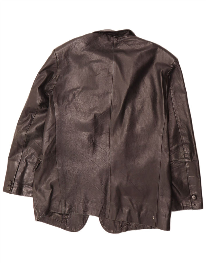 Vintage męska skórzana marynarka zapinana na 3 guziki IT 54 XL czarna
