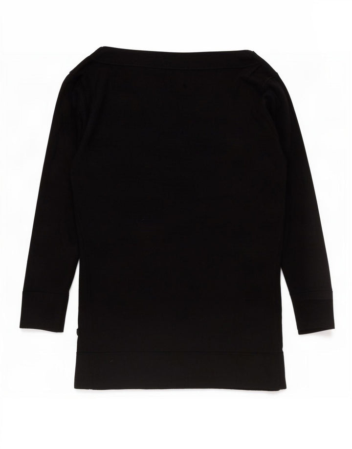 Marks & Spencer Damski top z rękawem 3/4 UK 12, średni czarny wiskoza