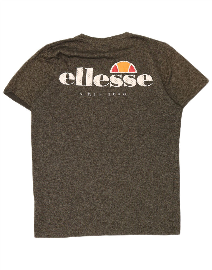 ELLESSE Mens Loose Fit Graphic T-Shirt Top Medium Khaki Flecked